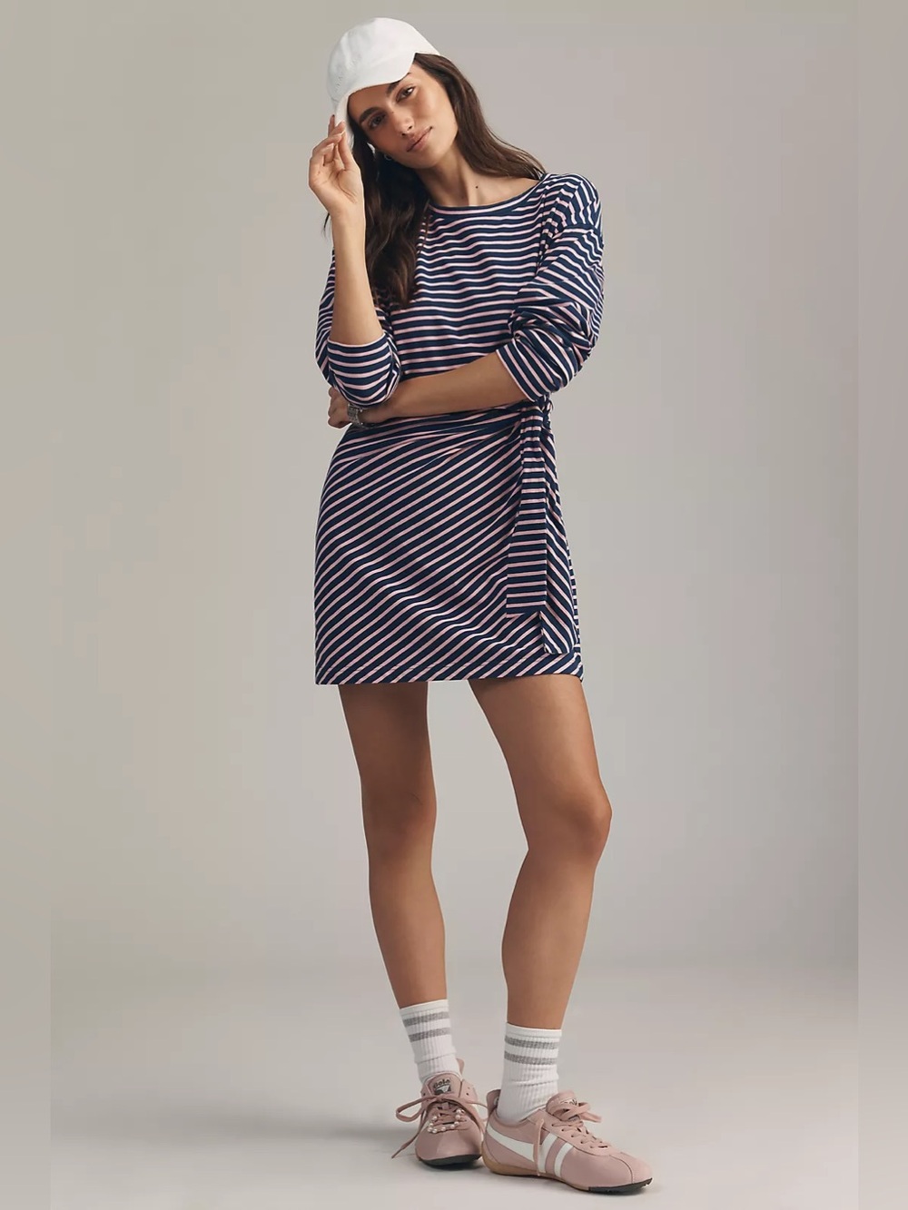 Anthropologie Daily Practice Striped Long-Sleeve Wrap Mini Dress Size Small NWT